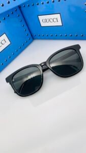 Gucci GG1801SK Square Sunglasses for Men and Women, Black Acetate Frame, Grey Lens, 55mm