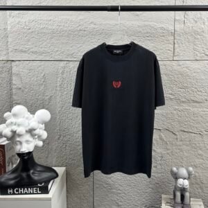 Balenciaga BB Laurel Wreath Logo T-Shirt, Unisex Black Washed Vintage Oversized Crew Neck Short Sleeve Cotton Tee