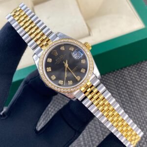 Rolex Datejust 31mm/36mm, Two-Tone Stainless Steel & 18K Yellow Gold, Diamond Bezel, Diamond Dial, Automatic Women's/Unisex Watch