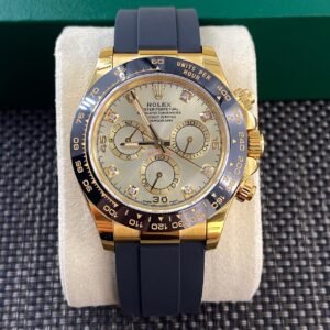 Rolex Cosmograph Daytona 40mm, Yellow Gold Tone Case, Ceramic Bezel, Diamond Dial, Oysterflex Rubber Strap, Automatic Chronograph Men's Watch