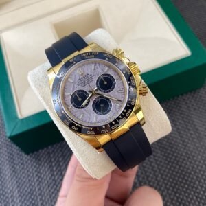 Rolex Cosmograph Daytona 40mm, Yellow Gold Tone Case, Ceramic Bezel, Meteorite Dial, Oysterflex Rubber Strap, Automatic Chronograph Men's Watch