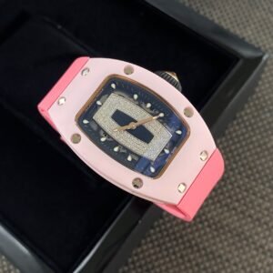 Richard Mille RM 07-01, Pink Ceramic Case, Diamond-Set Dial, Pink Rubber Strap, Automatic Ladies' Watch