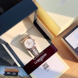 Longines Master Collection Men's Automatic Watch, Diamond Dial, 18K Rose Gold & Stainless Steel Two-Tone Bracelet, Day-Date Display, Swiss Made Luxury Business Dress Watch