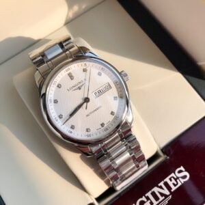 Longines Master Collection Men's Automatic Watch, Stainless Steel Bracelet, Diamond Dial, Day-Date Display, Swiss Made Luxury Business Dress Watch