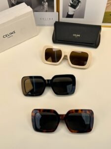Celine Bold Oversized Square Sunglasses, Acetate Frame, 100% UV Protection, Luxury Designer Eyewear for Men & Women