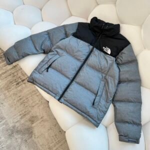 The North Face Men's 1996 Retro Nuptse 700 Fill Down Jacket, Heather Grey/Black, Puffer Insulated Winter Coat