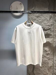 Balenciaga Unisex BB Logo Embroidered Oversized T-Shirt, Off-White, Luxury Casual Short Sleeve Top